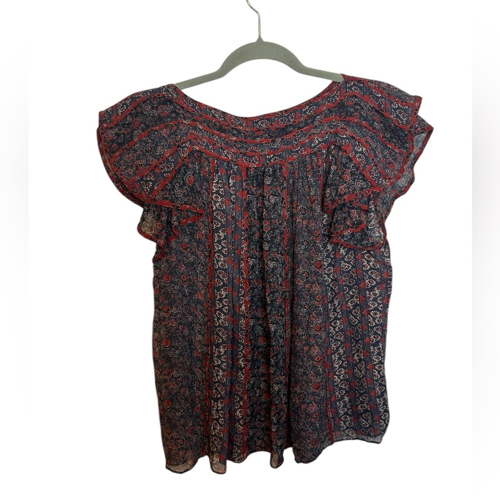 Ulla Johnson Red and Black Floral Blouse - Picture 2 of 5